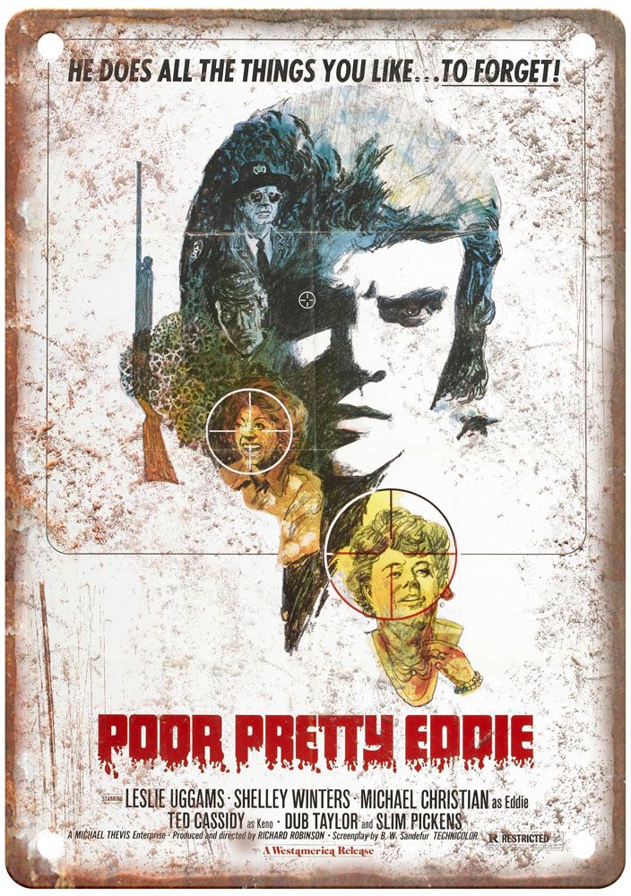 Poor Pretty Eddie Vintage Movie Poster Old Retro Look Metal Sign