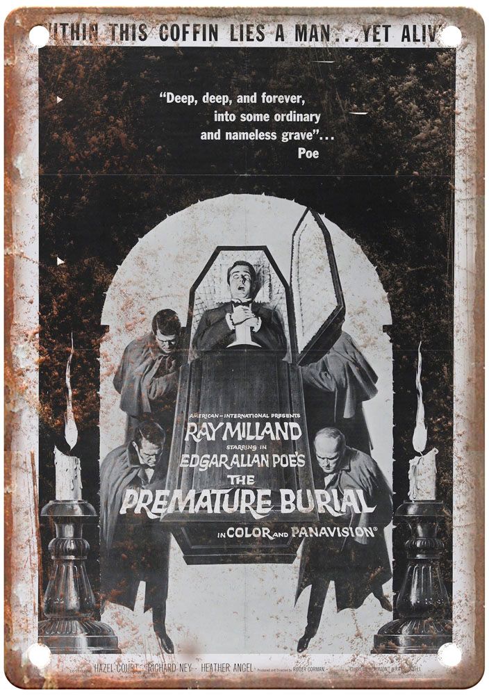 Premature Burial Vintage Movie Poster Old Retro Look Metal Sign