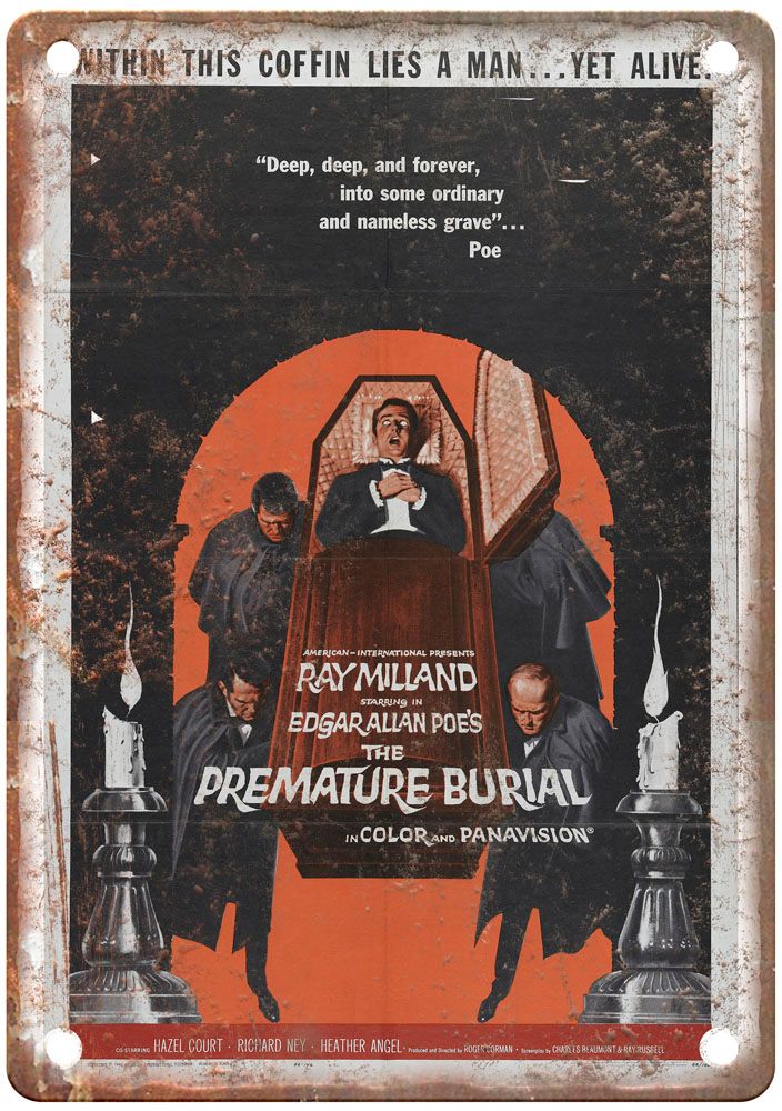 Premature Burial Vintage Movie Poster Old Retro Look Metal Sign