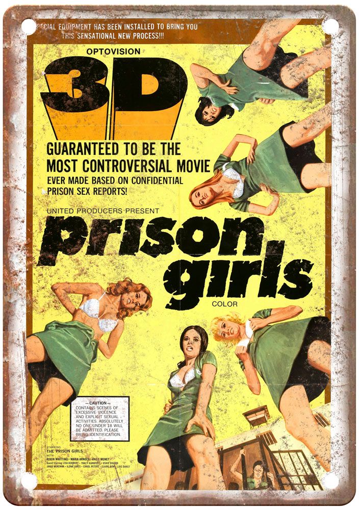 Prison Girls Vintage Movie Poster Old Retro Look Metal Sign