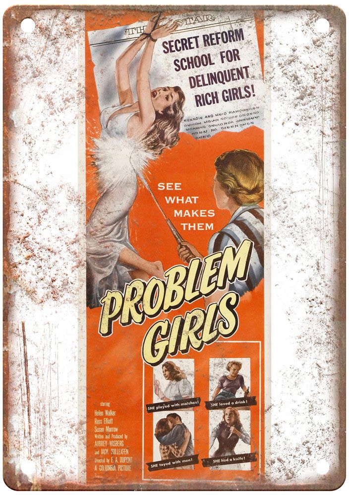 Problem Girls Vintage Movie Poster Old Retro Look Metal Sign