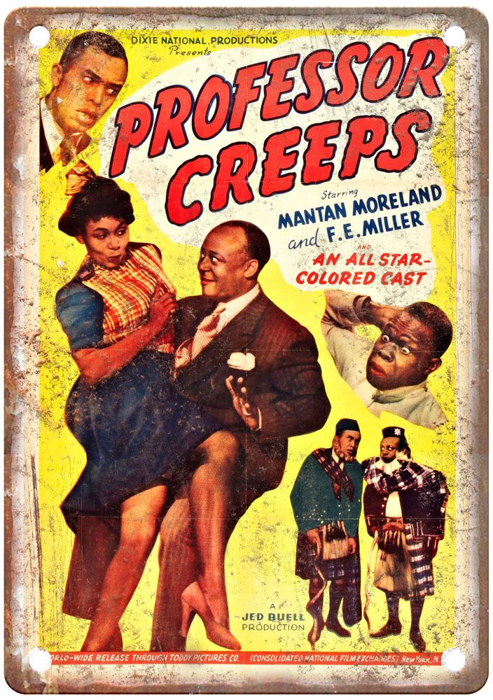 Professor Creeps Vintage Movie Poster Old Retro Look Metal Sign