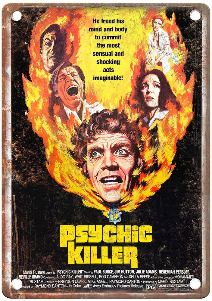 Psychic Killer Vintage Movie Poster Old Retro Look Metal Sign