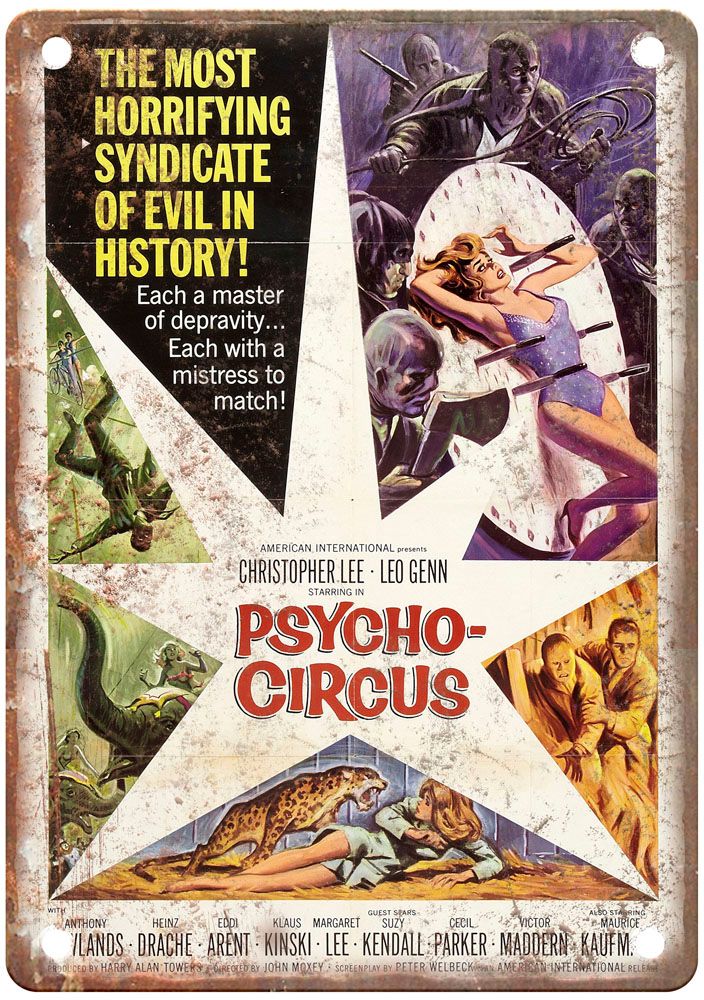 Psycho Circus Vintage Movie Poster Old Retro Look Metal Sign