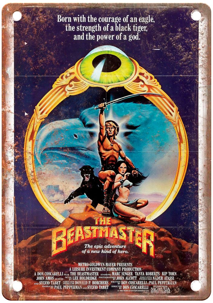 Beastmaster Vintage Movie Poster Old Retro Look Metal Sign