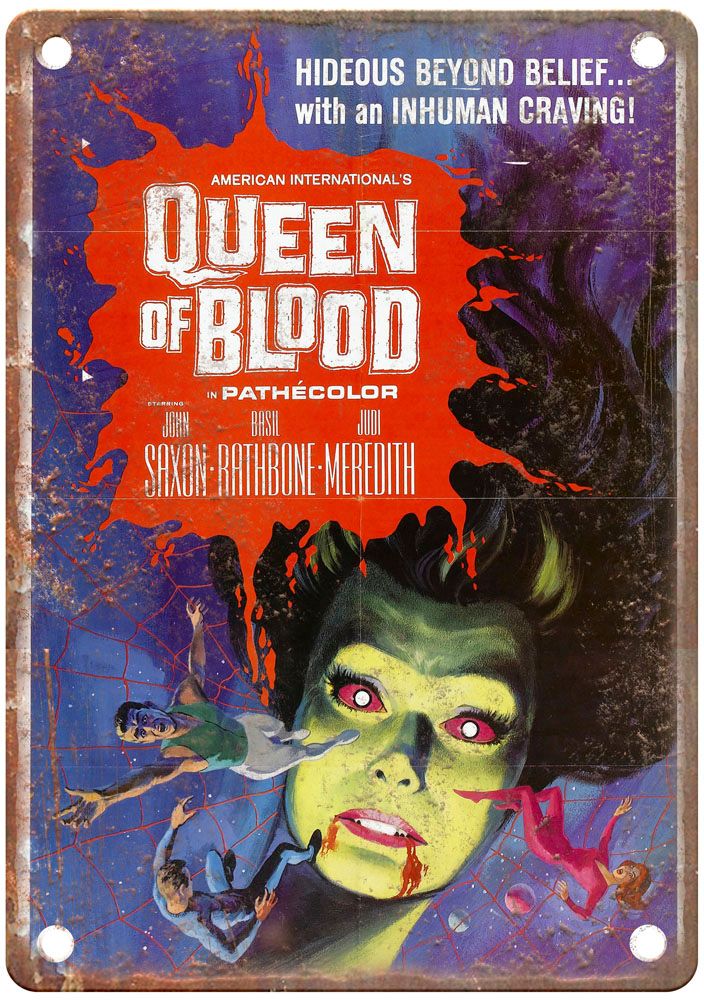 Queen Of Blood Vintage Movie Poster Old Retro Look Metal Sign