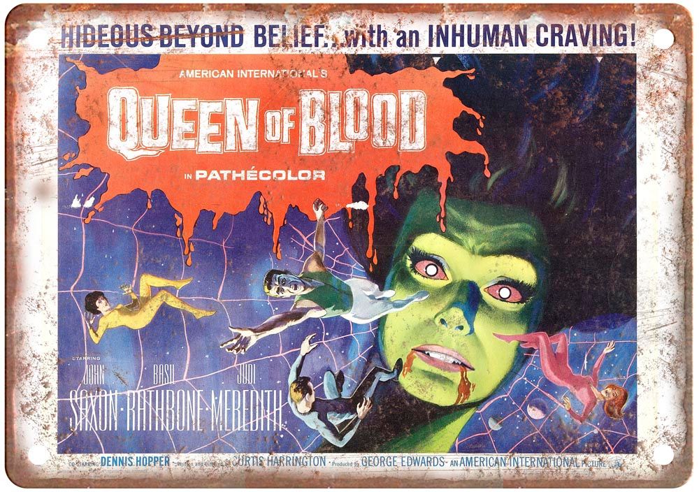 Queen Of Blood Vintage Movie Poster Old Retro Look Metal Sign