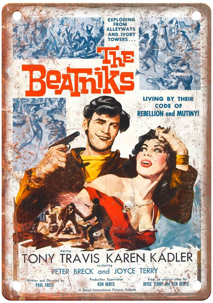 Beatniks Vintage Movie Poster Old Retro Look Metal Sign