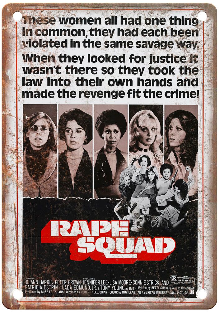 Rape Squad Vintage Movie Poster Old Retro Look Metal Sign