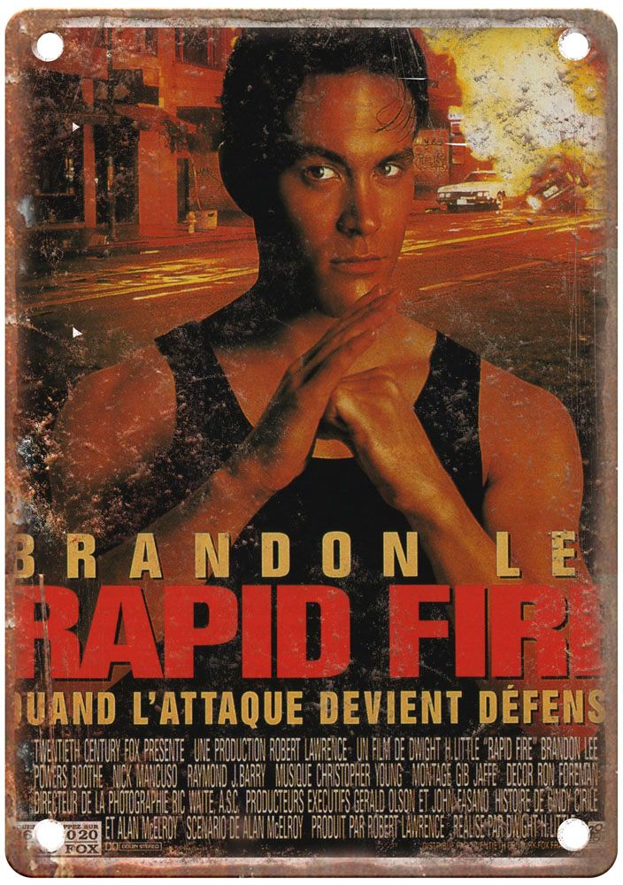 Rapid Fire Vintage Movie Poster Old Retro Look Metal Sign