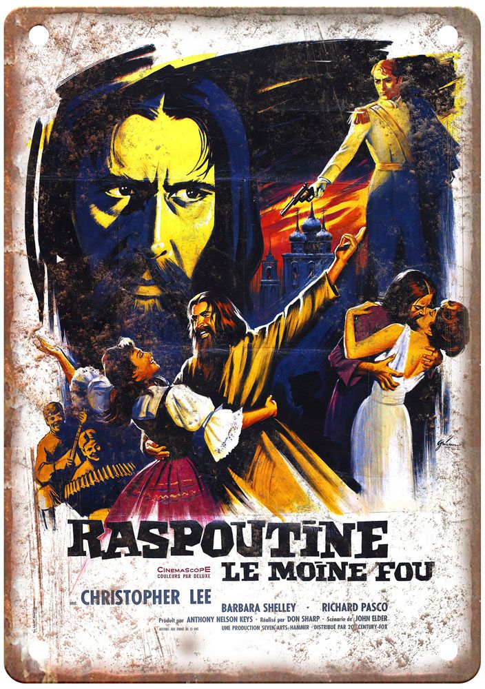 Rasputin Mad Monk Vintage Movie Poster Old Retro Look Metal Sign