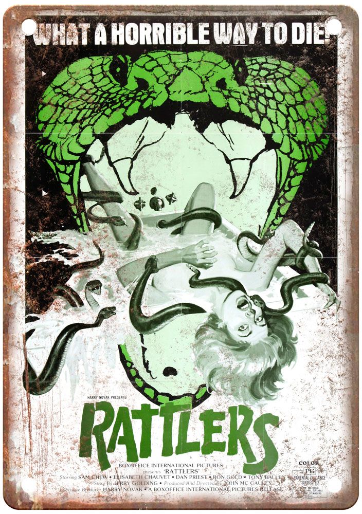 Rattlers Vintage Movie Poster Old Retro Look Metal Sign