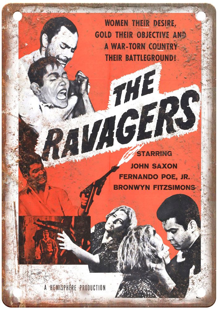 Ravagers 1965 Vintage Movie Poster Old Retro Look Metal Sign