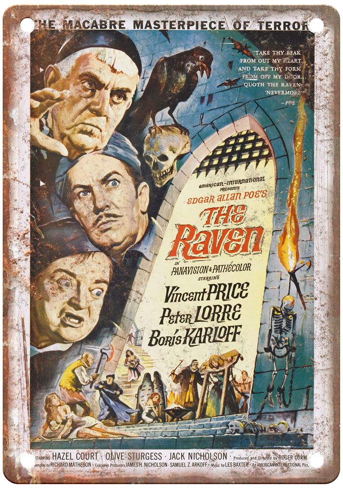 Raven 1963 Vintage Movie Poster Old Retro Look Metal Sign