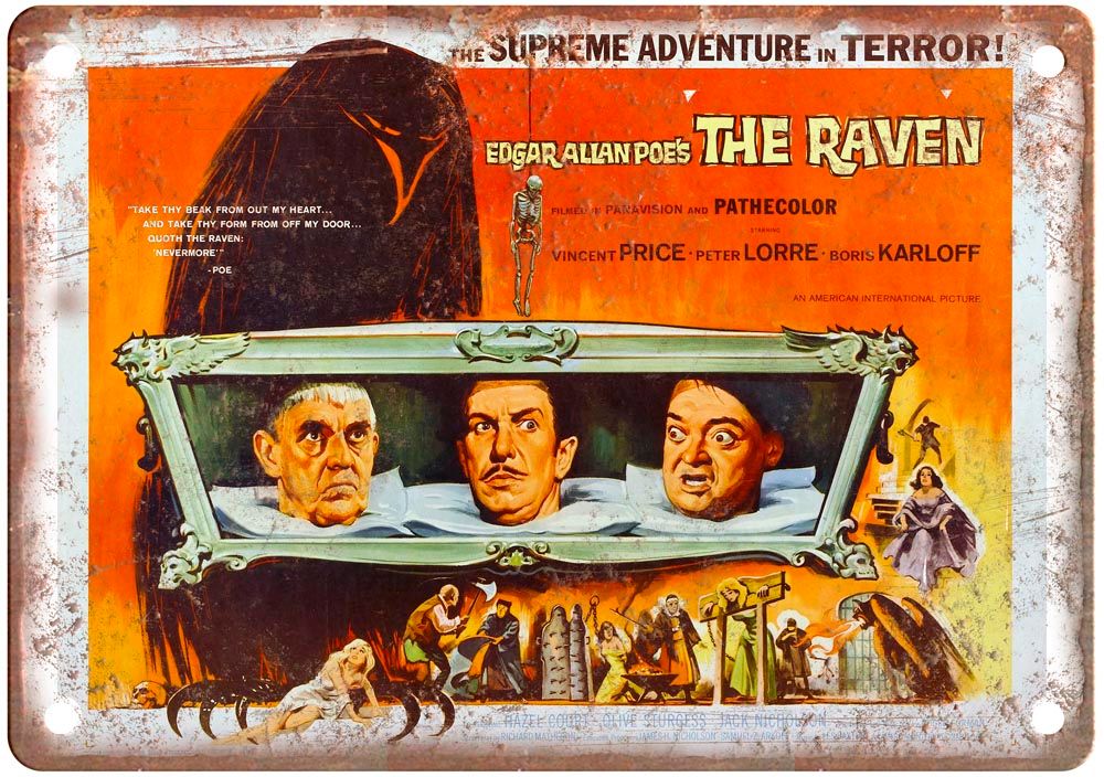 Raven 1963 Vintage Movie Poster Old Retro Look Metal Sign