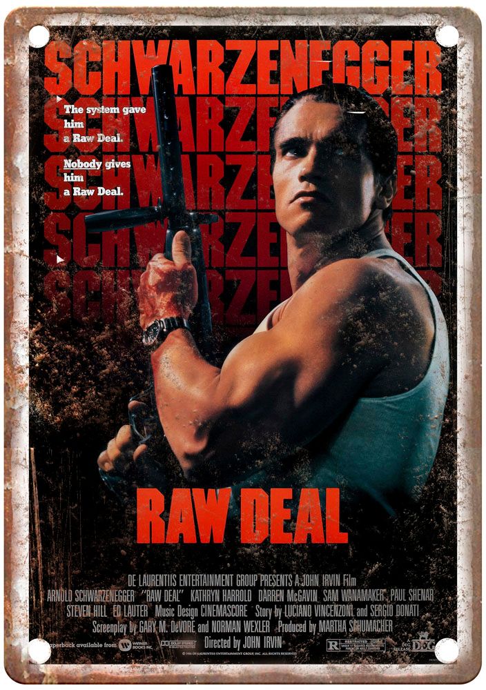 Raw Deal Vintage Movie Poster Old Retro Look Metal Sign