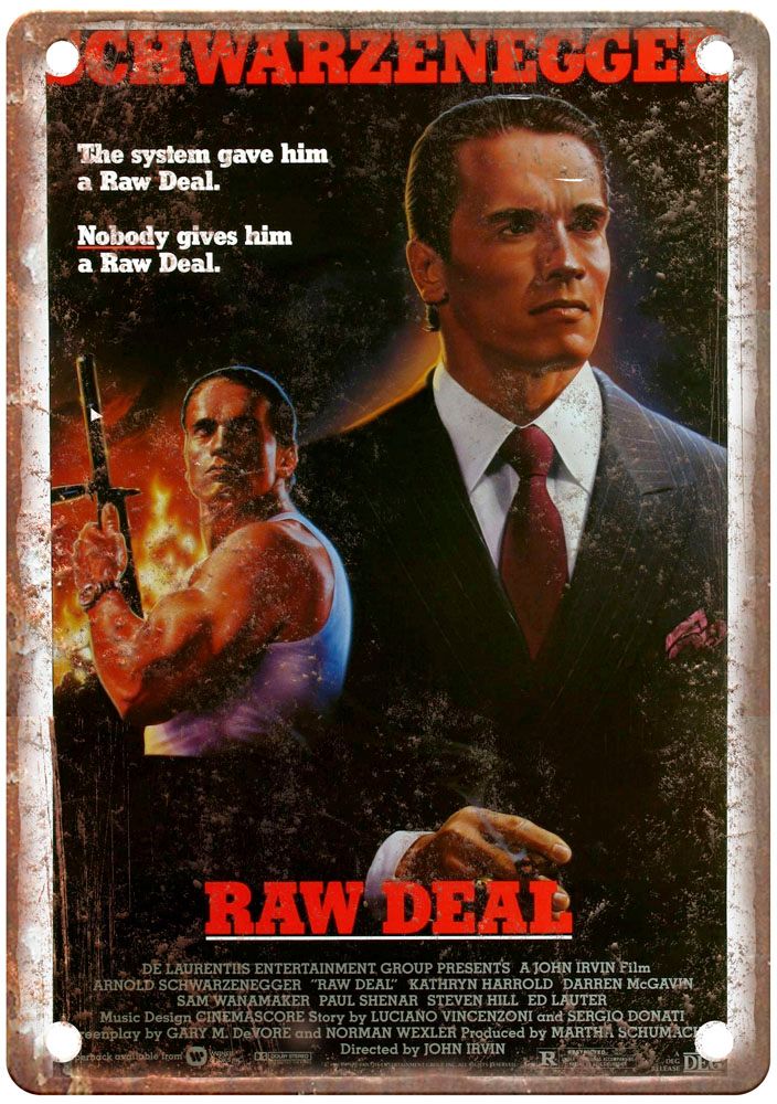 Raw Deal Vintage Movie Poster Old Retro Look Metal Sign