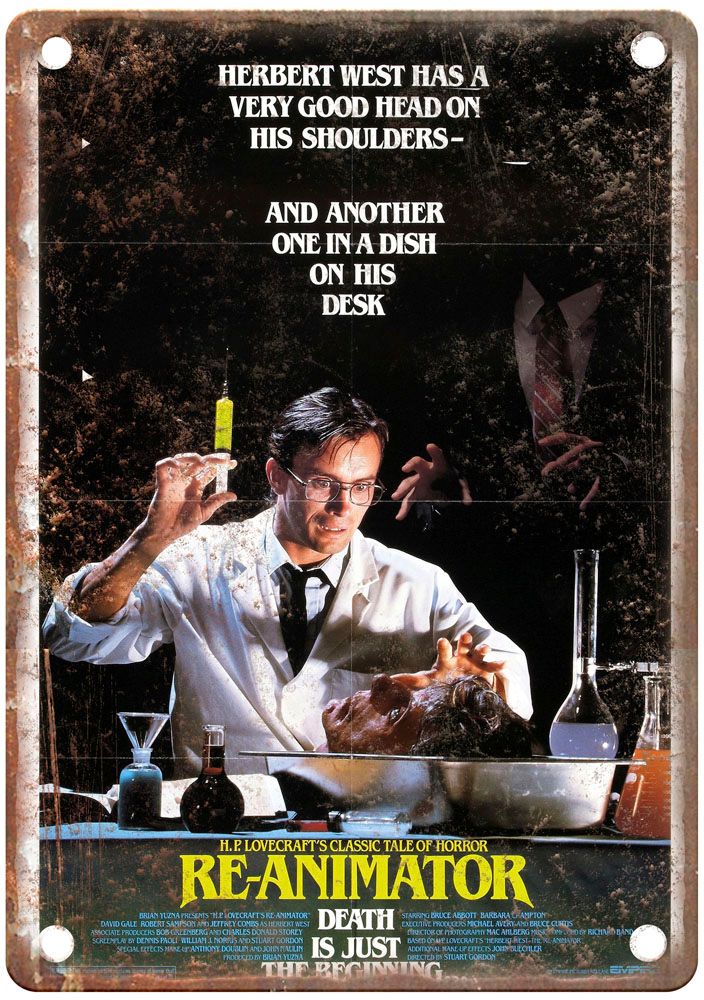 Re Animator Vintage Movie Poster Old Retro Look Metal Sign