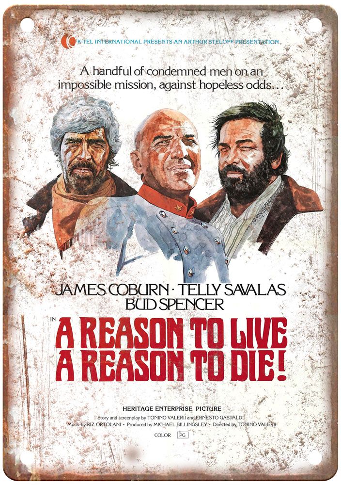 Reason To Live Reason To Die Vintage Movie Poster Old Retro Look Metal Sign