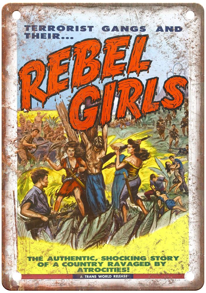 Rebel Girls Vintage Movie Poster Old Retro Look Metal Sign