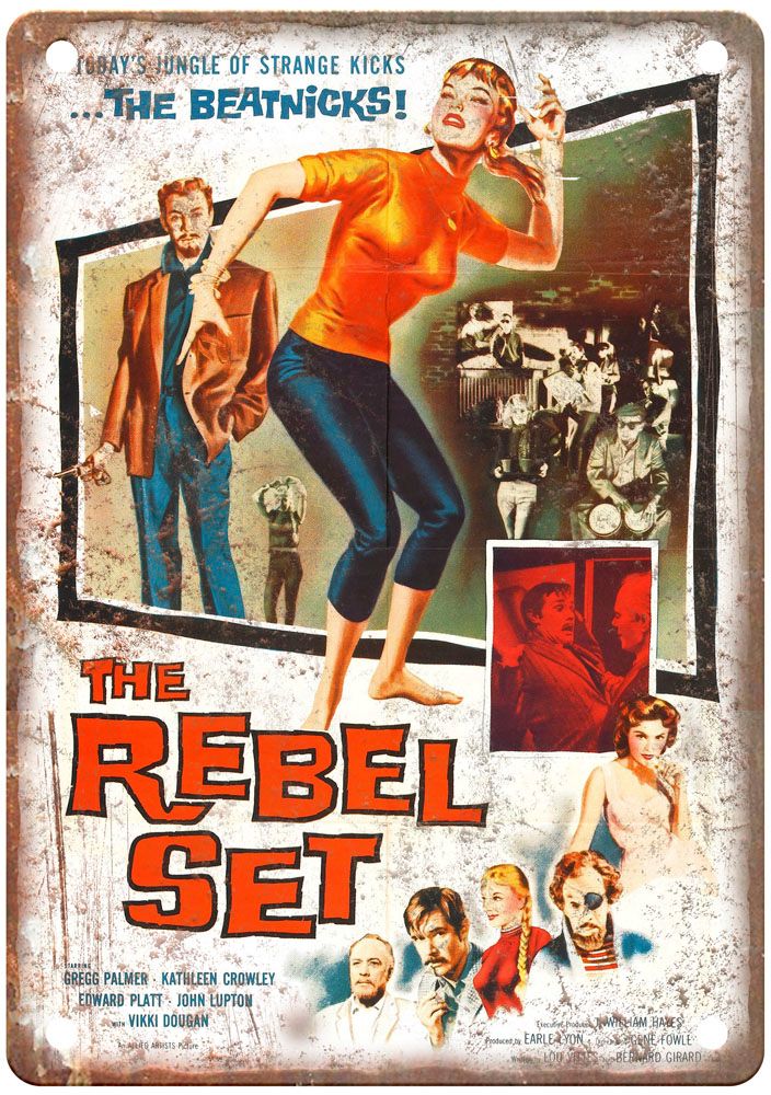 Rebel Set Vintage Movie Poster Old Retro Look Metal Sign