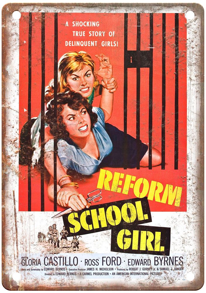 Reform School Girl Vintage Movie Poster Old Retro Look Metal Sign