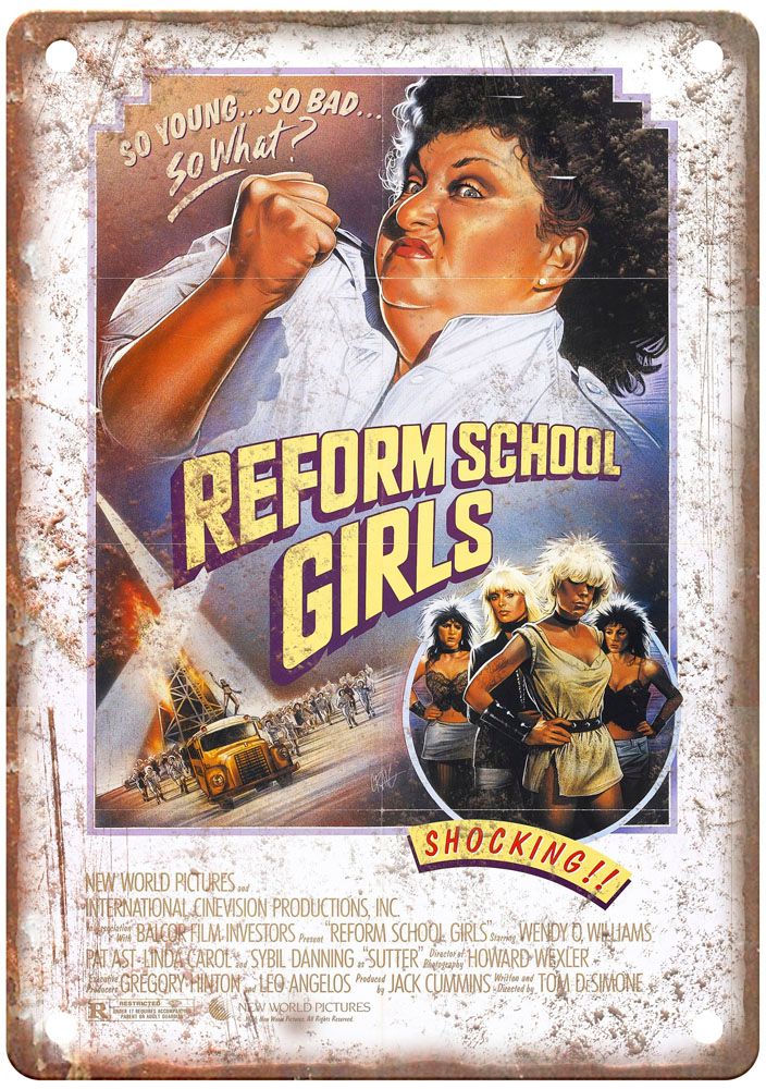 Reform School Girls Vintage Movie Poster Old Retro Look Metal Sign