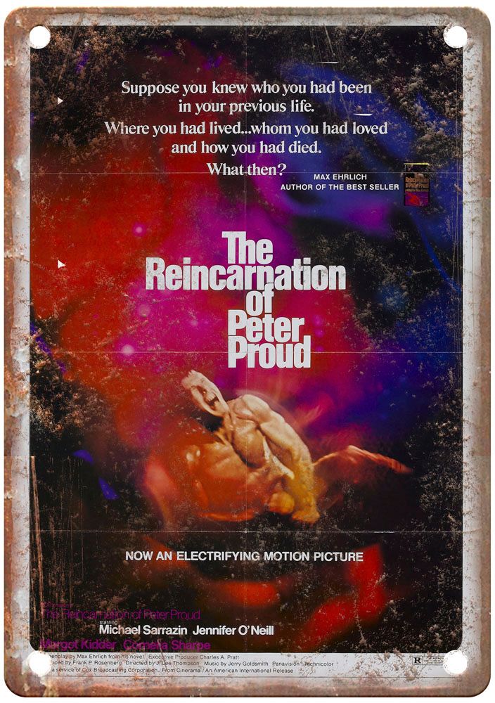 Reincarnation Of Peter Proud Vintage Movie Poster Old Retro Look Metal Sign