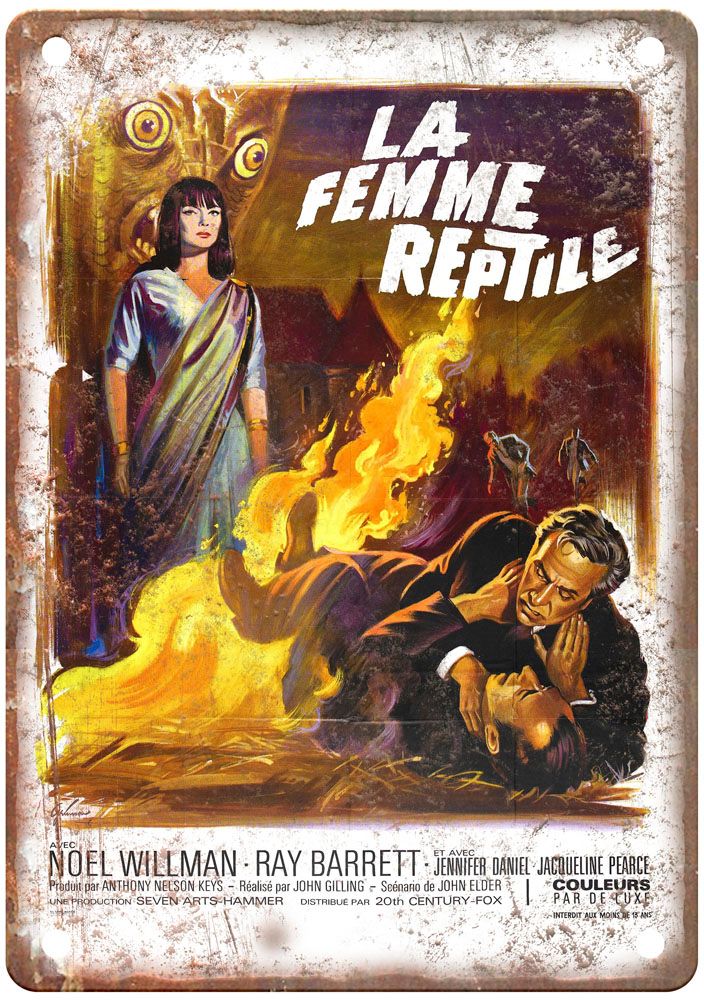 Reptile Vintage Movie Poster Old Retro Look Metal Sign