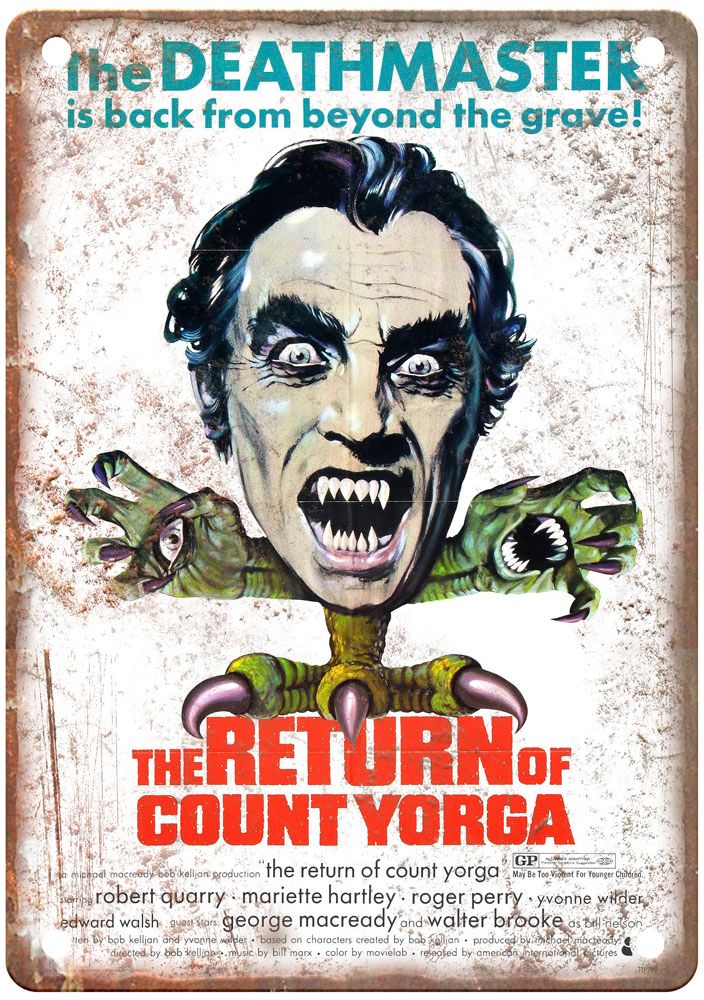 Return Of Count Yorga Vintage Movie Poster Old Retro Look Metal Sign