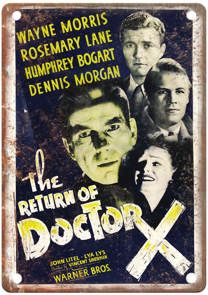 Return Of Doctor X Vintage Movie Poster Old Retro Look Metal Sign