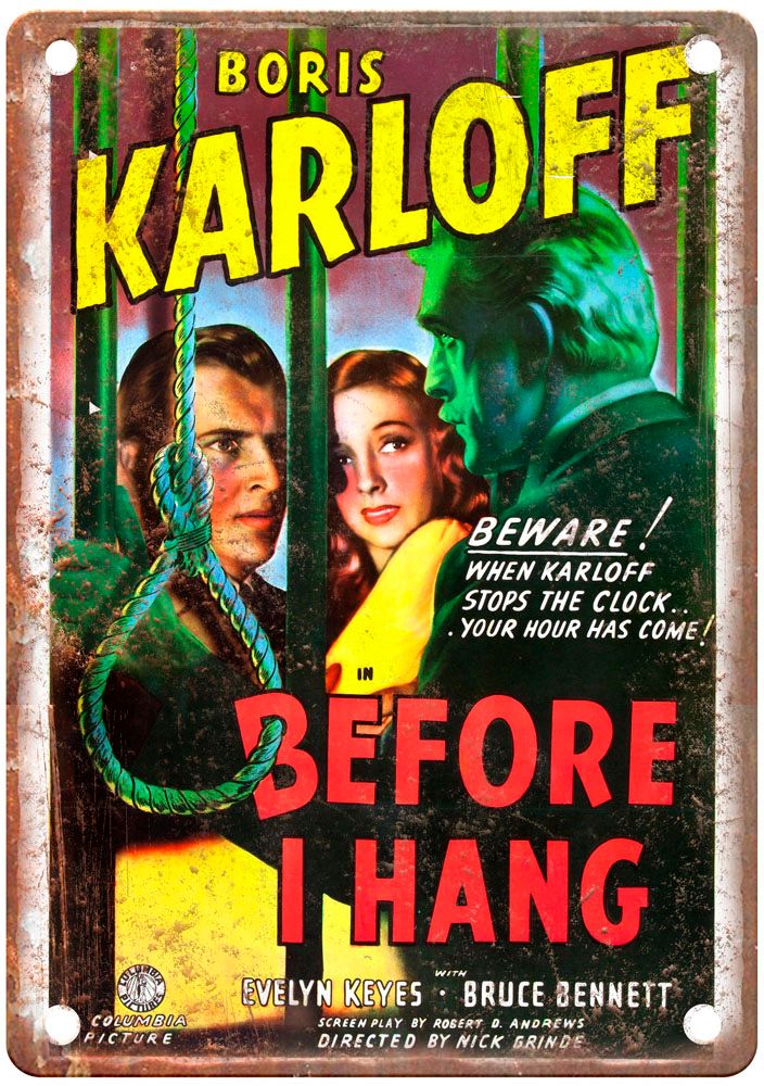 Before I Hang Vintage Movie Poster Old Retro Look Metal Sign