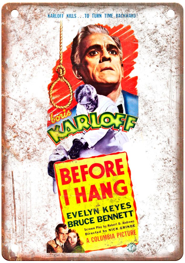 Before I Hang Vintage Movie Poster Old Retro Look Metal Sign