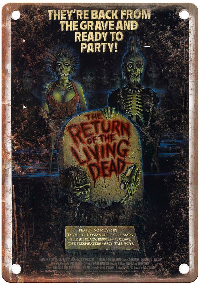 Return Of Living Dead 1 Vintage Movie Poster Old Retro Look Metal Sign