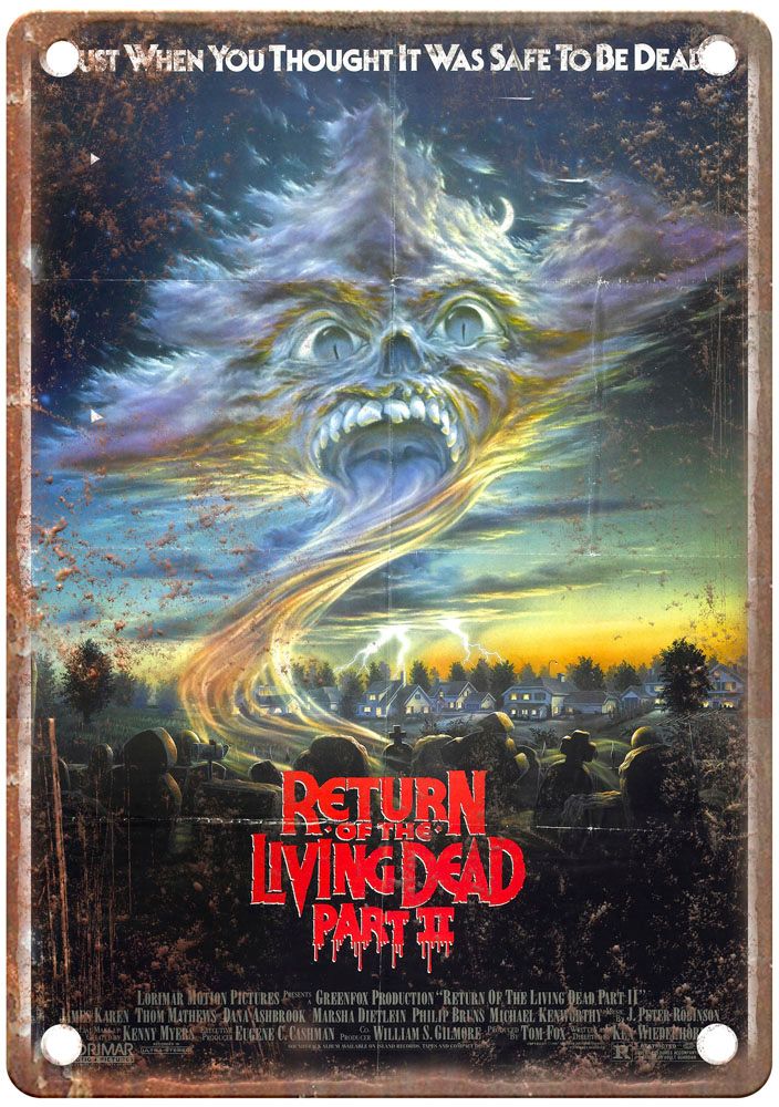 Return Of Living Dead 2 Vintage Movie Poster Old Retro Look Metal Sign