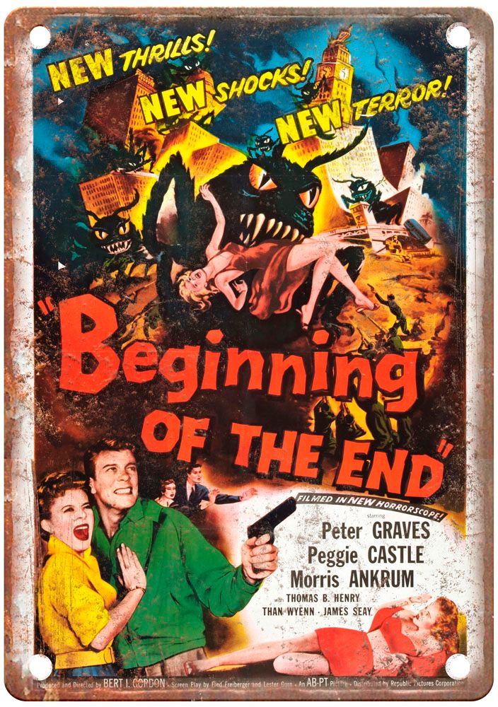 Beginning Of End Vintage Movie Poster Old Retro Look Metal Sign