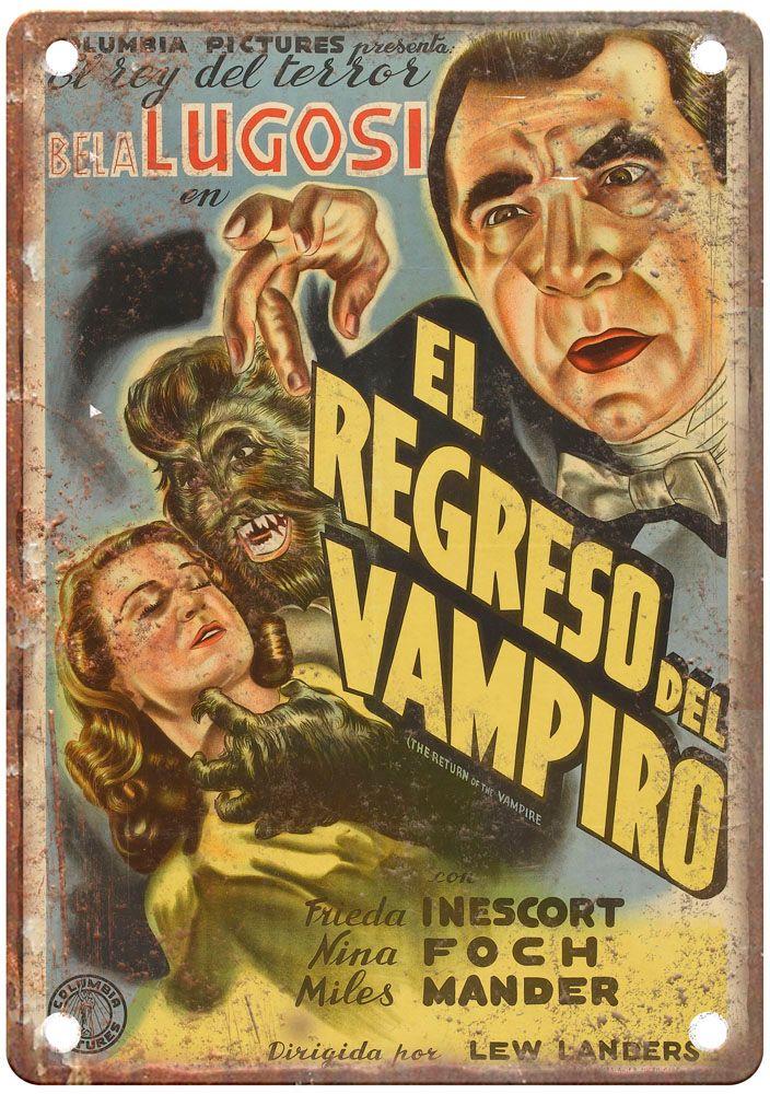 Return Of Vampire 1944 Vintage Movie Poster Old Retro Look Metal Sign