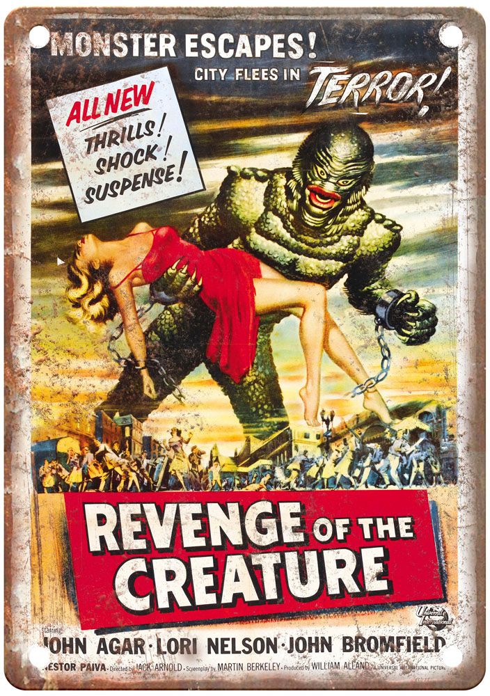 Revenge Of Creature Vintage Movie Poster Old Retro Look Metal Sign