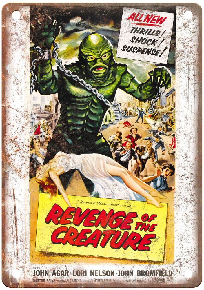 Revenge Of Creature Vintage Movie Poster Old Retro Look Metal Sign