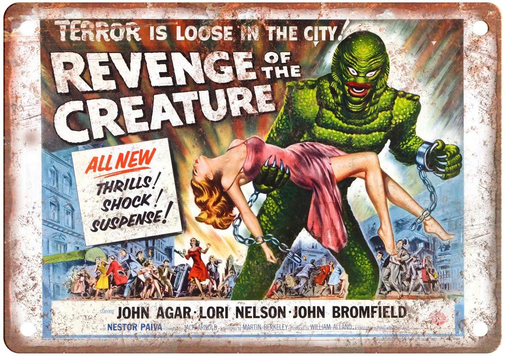 Revenge Of Creature Vintage Movie Poster Old Retro Look Metal Sign