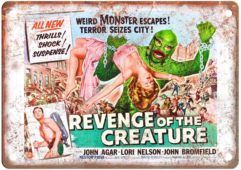 Revenge Of Creature Vintage Movie Poster Old Retro Look Metal Sign