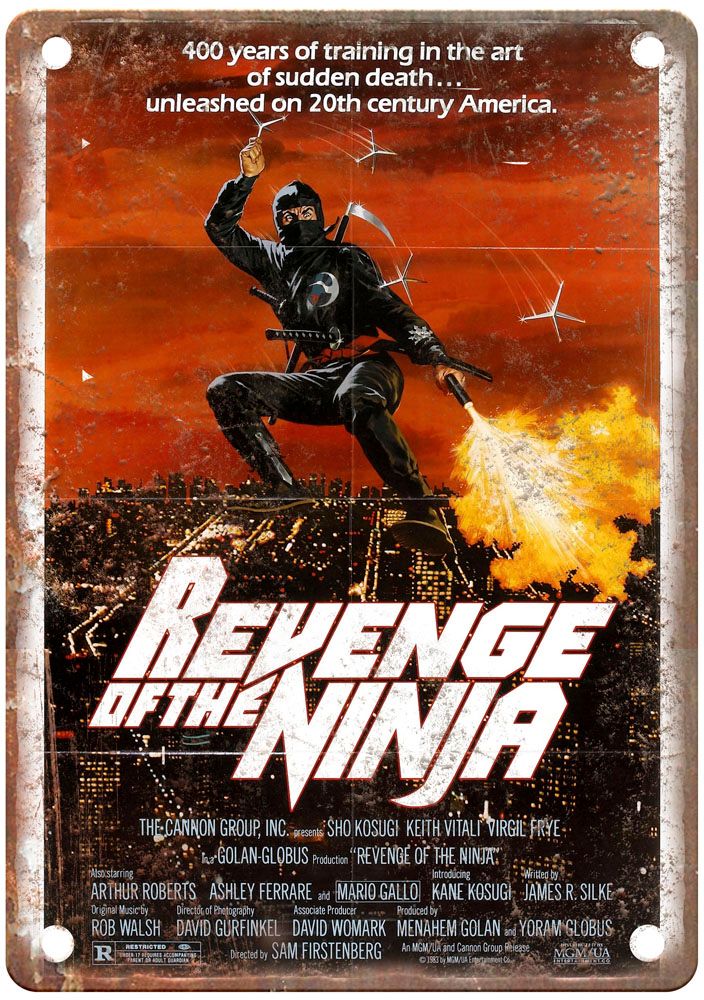 Revenge Of Ninja Vintage Movie Poster Old Retro Look Metal Sign