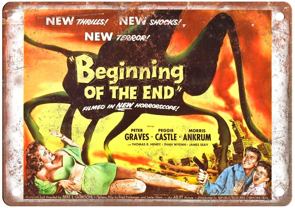 Beginning Of End Vintage Movie Poster Old Retro Look Metal Sign