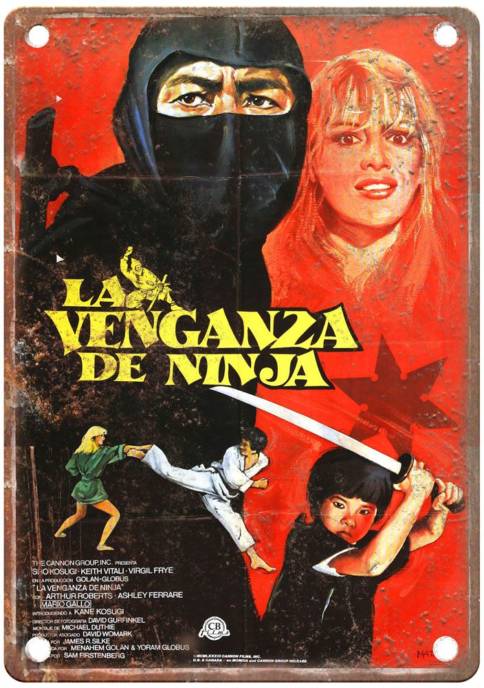 Revenge Of Ninja Vintage Movie Poster Old Retro Look Metal Sign