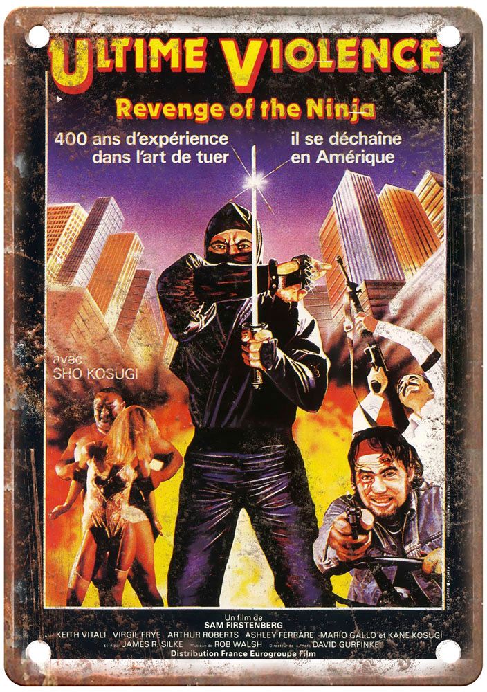 Revenge Of Ninja Vintage Movie Poster Old Retro Look Metal Sign