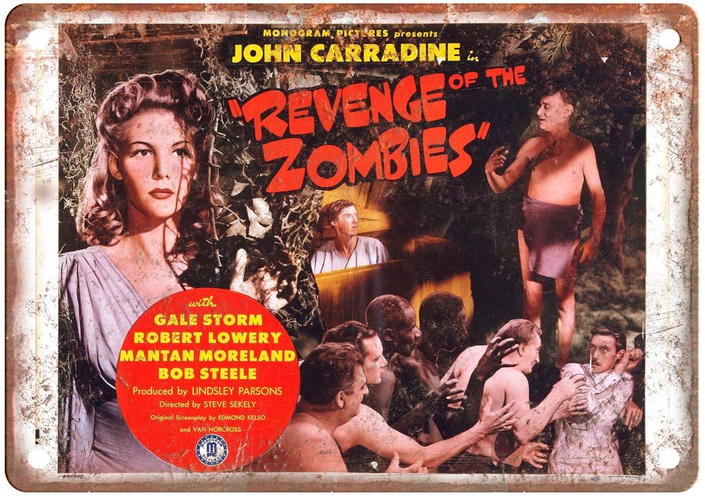 Revenge Of Zombies 1943 Vintage Movie Poster Old Retro Look Metal Sign