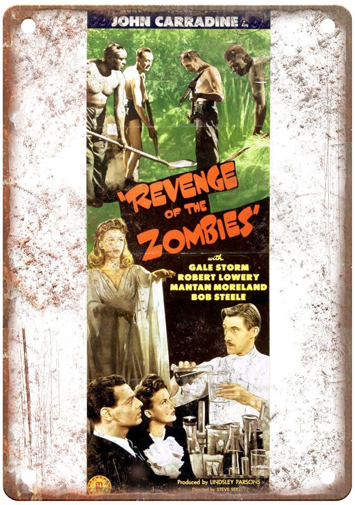 Revenge Of Zombies 1943 Vintage Movie Poster Old Retro Look Metal Sign