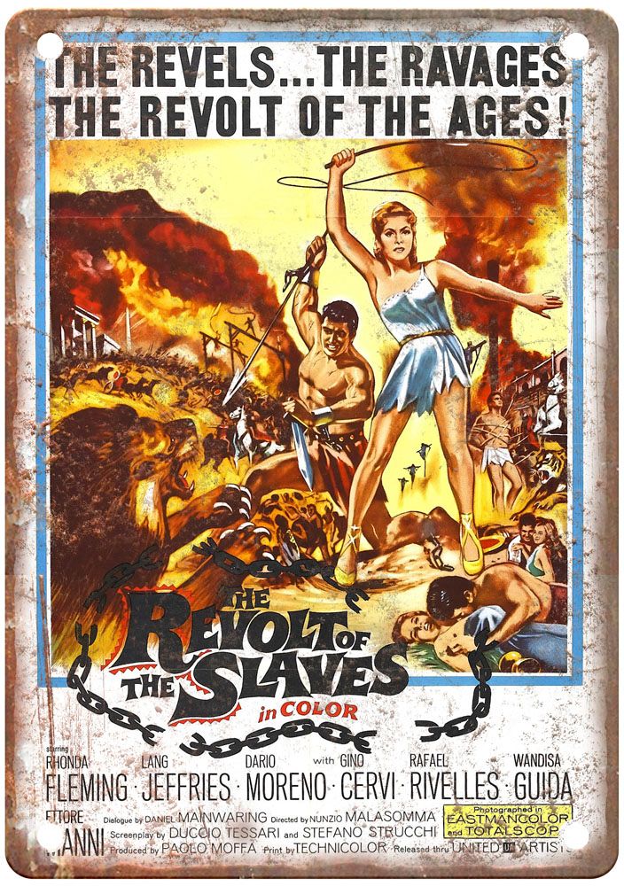 Revolt Of Slaves Vintage Movie Poster Old Retro Look Metal Sign