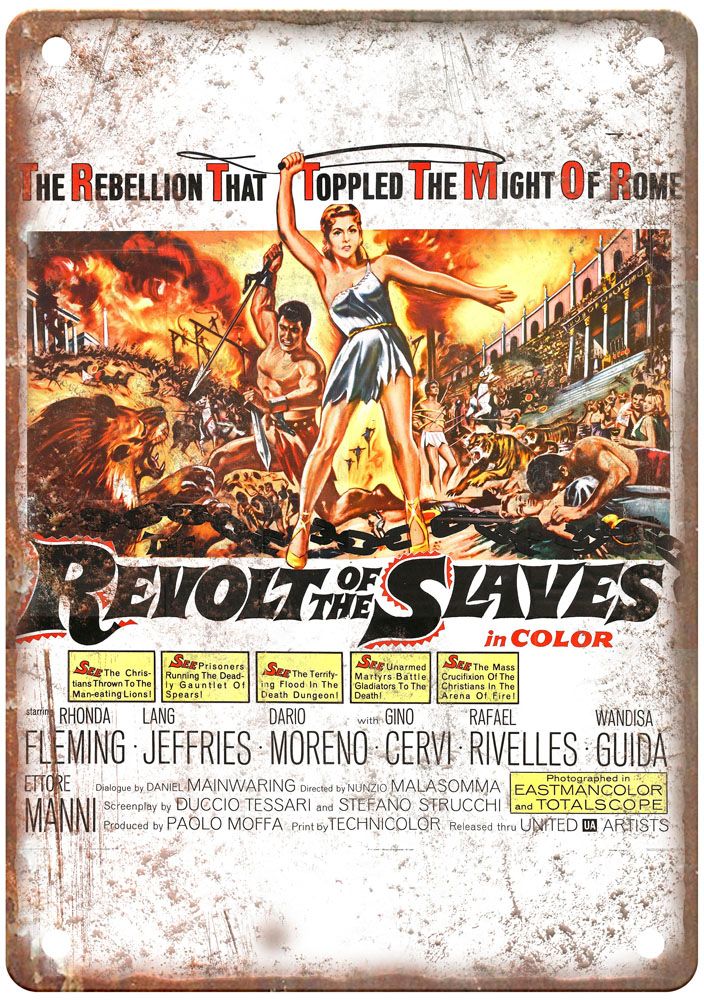 Revolt Of Slaves Vintage Movie Poster Old Retro Look Metal Sign