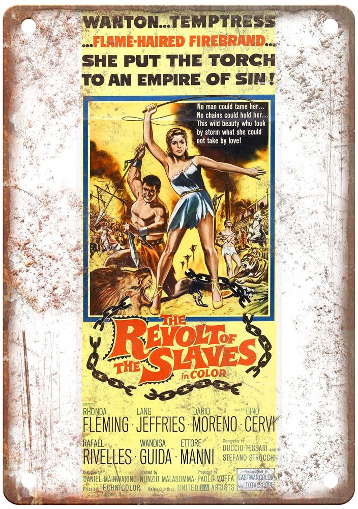 Revolt Of Slaves Vintage Movie Poster Old Retro Look Metal Sign